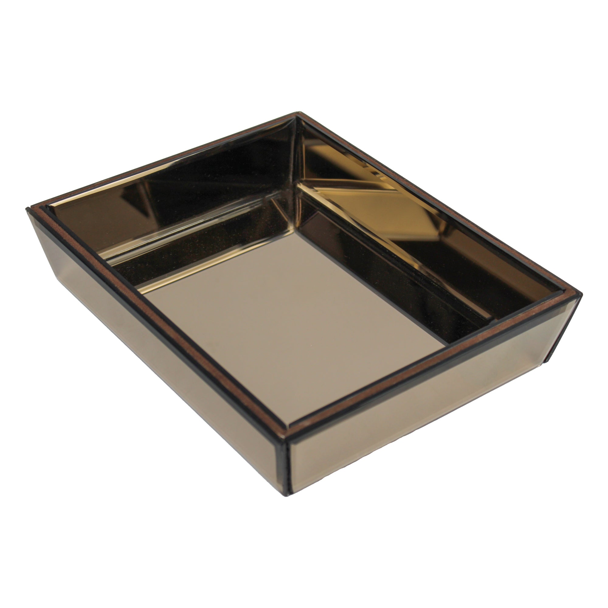 Luxury Brown Glass Tray Set of Three